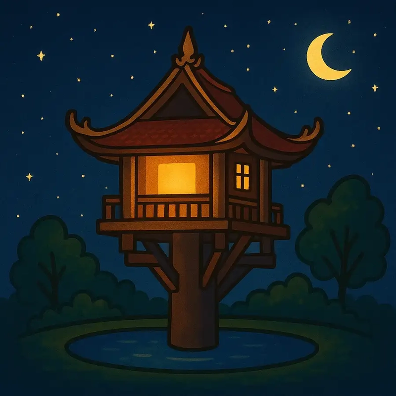 Vẽ tranh Chùa Một Cột đơn giản