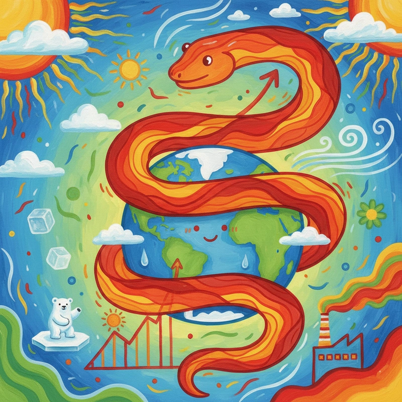 Vẽ tranh biến đổi khí hậu phản ánh Trái Đất nóng lên