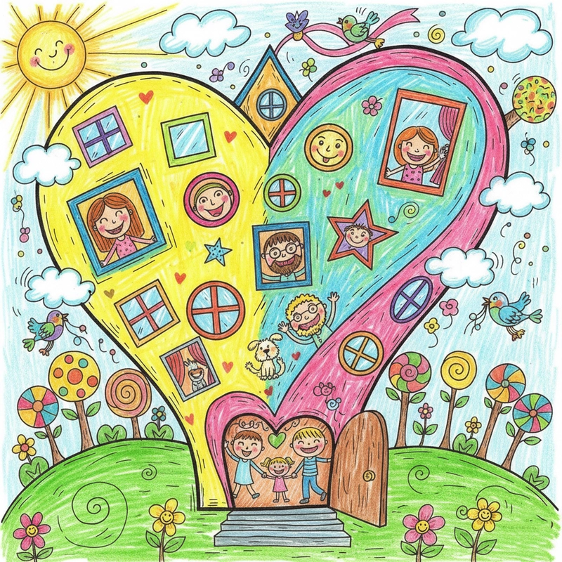 Vẽ tranh chủ đề gia đình hạnh phúc