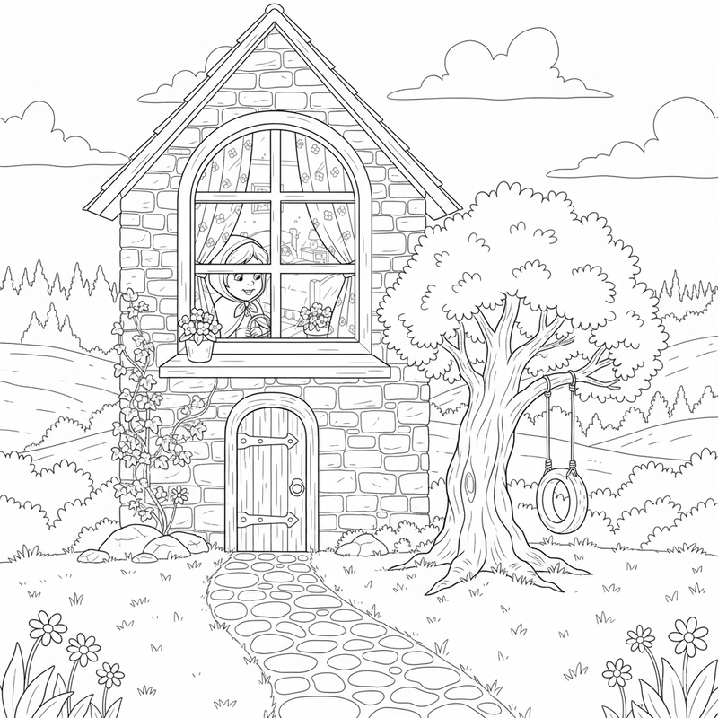 Vẽ tranh cô bé quàng khăn đỏ cho học sinh