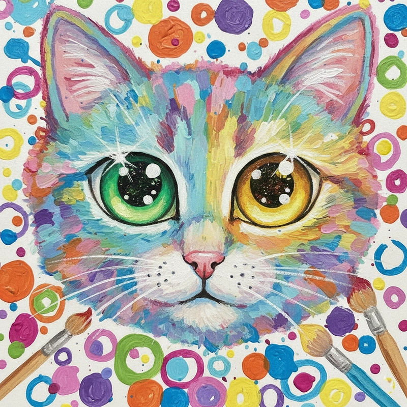 Vẽ tranh con mèo dễ thương