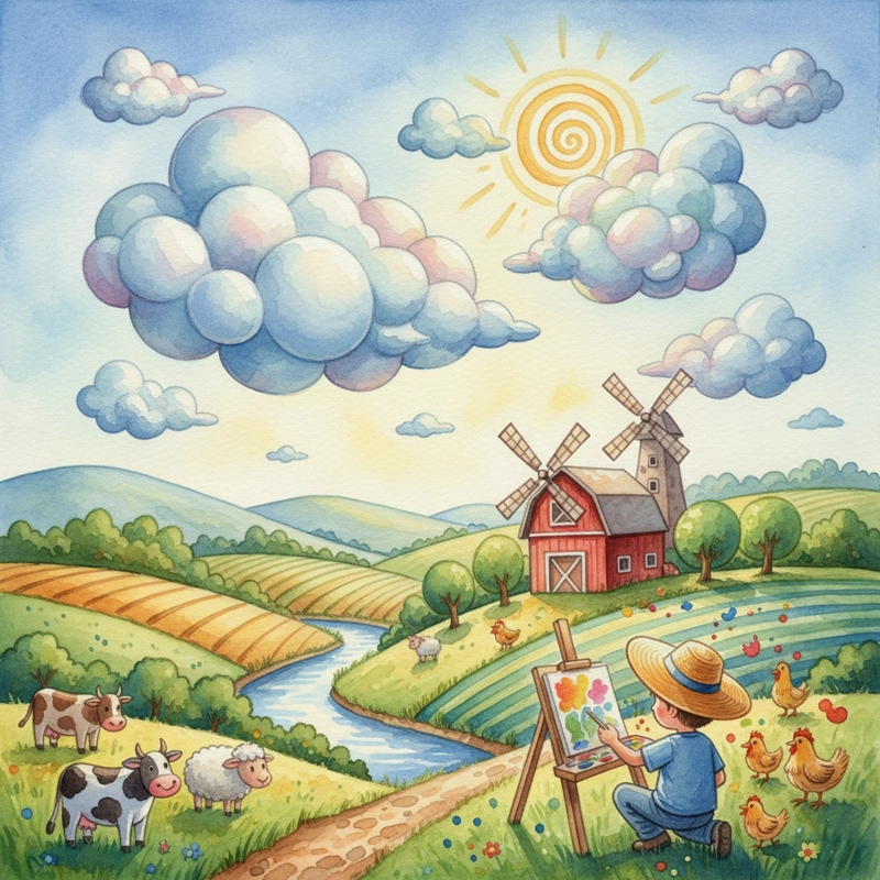 Vẽ tranh đồng quê thân thuộc