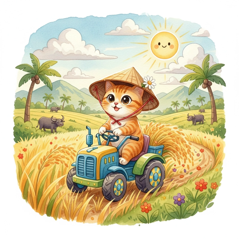 Vẽ tranh đồng quê vui tươi