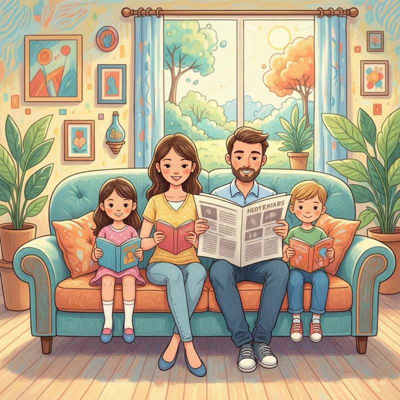 Vẽ tranh gia đình hạnh phúc