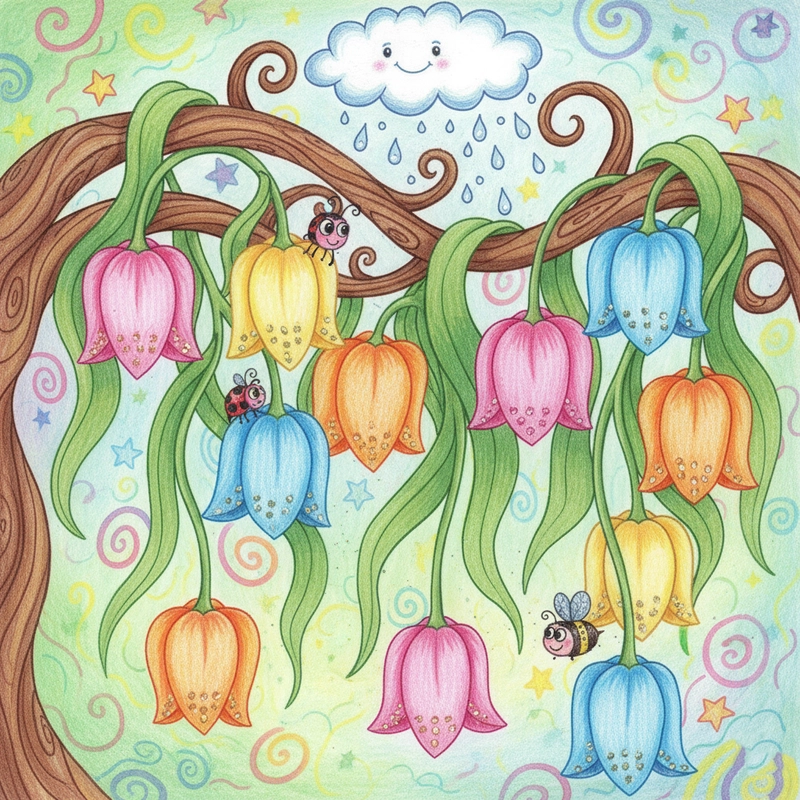 Vẽ tranh hoa tulip cute đáng yêu