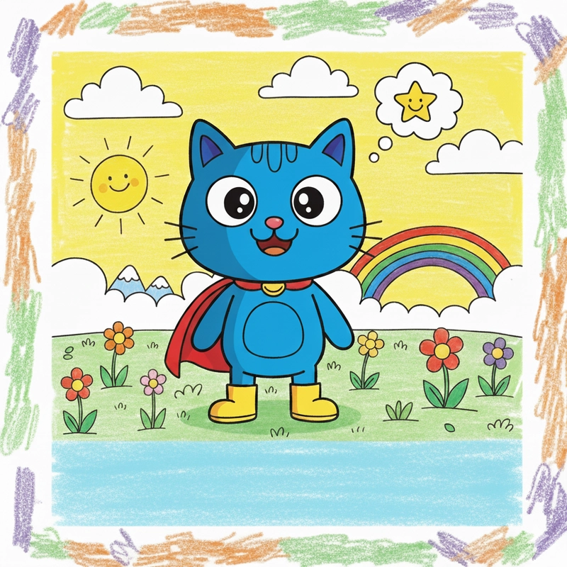 Vẽ tranh hoạt hình đơn giản bằng màu nước