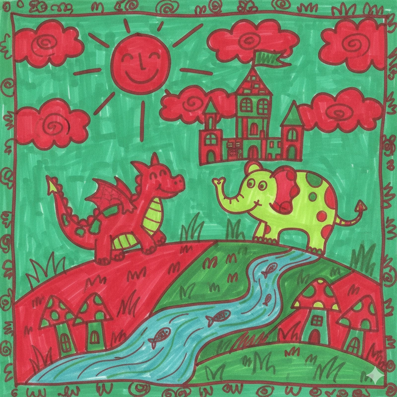 Vẽ tranh hoạt hình sáng tạo màu sắc