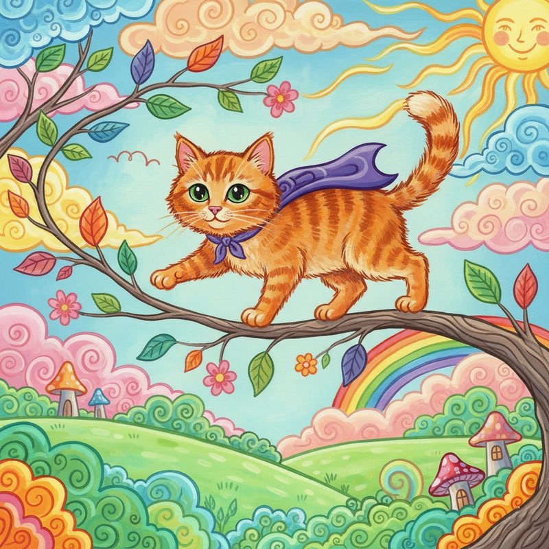 Vẽ tranh mèo cute cho bé