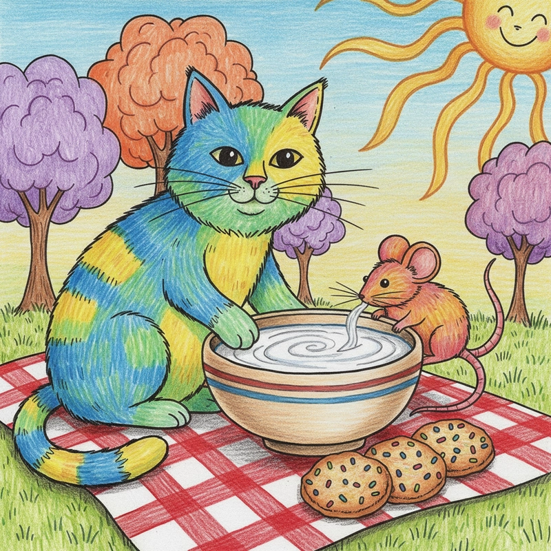 Vẽ tranh mèo cute dễ thực hiện