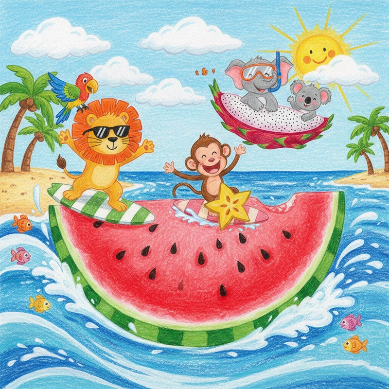 Vẽ tranh mùa hè đơn giản với cảnh sắc tươi sáng