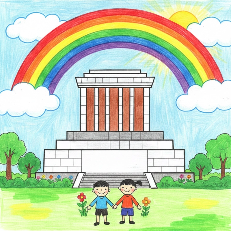 Vẽ tranh ngày 2 9 tinh thần yêu nước