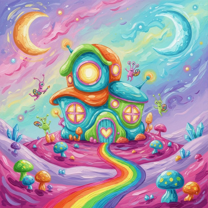 Vẽ tranh ngôi nhà 2 tầng đẹp