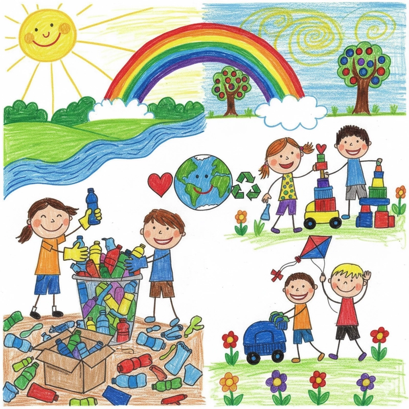 Vẽ tranh nhặt rác ở công viên
