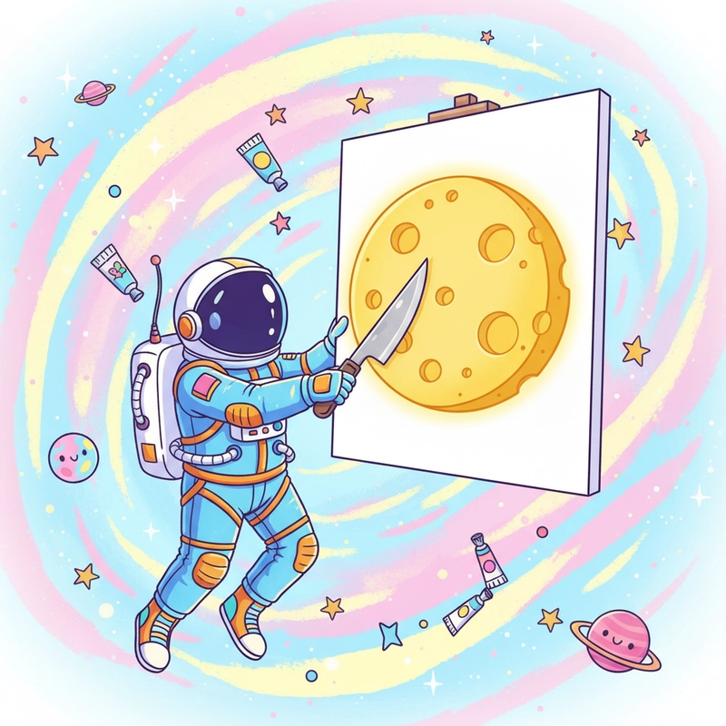 Vẽ tranh phi hành gia đơn giản