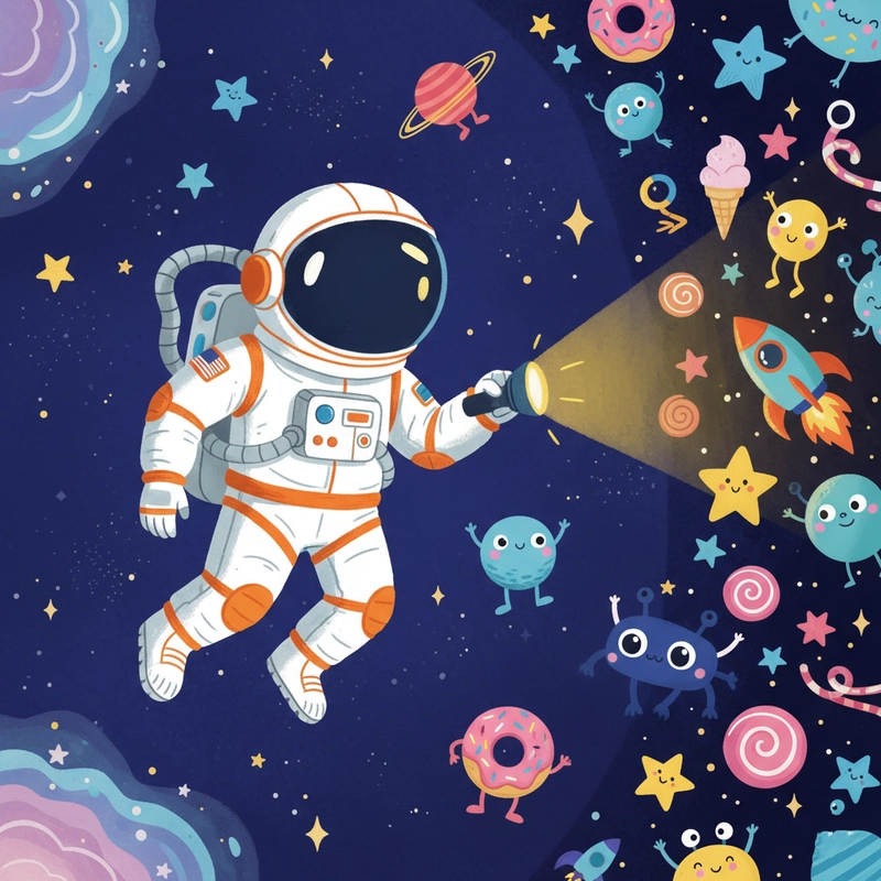 Vẽ tranh phi hành gia giữa các vì sao