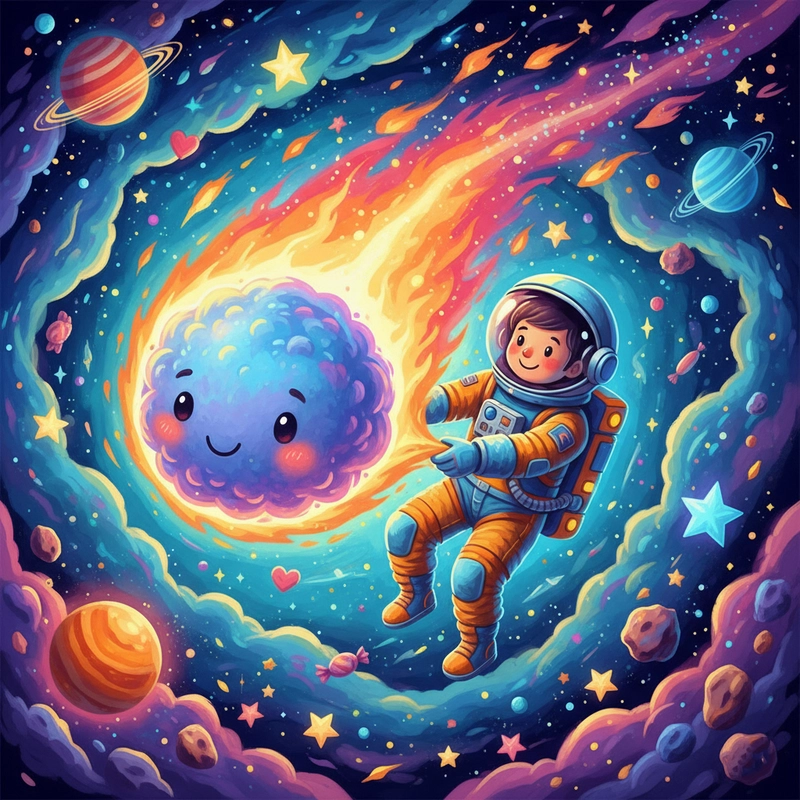 Vẽ tranh phi hành gia màu sắc