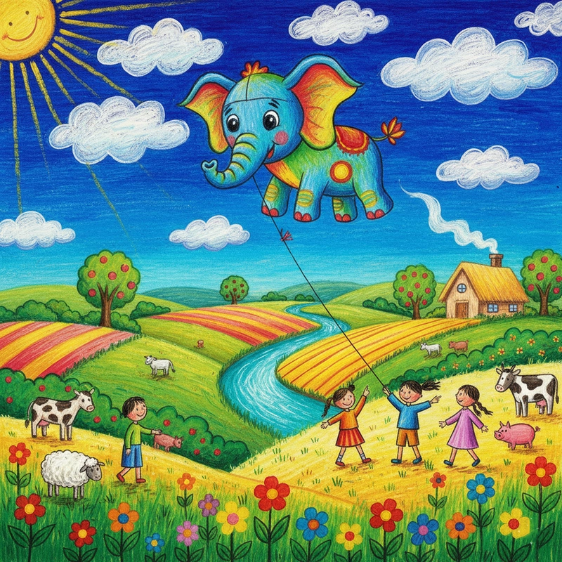 Vẽ tranh phong cảnh đồng quê đơn giản