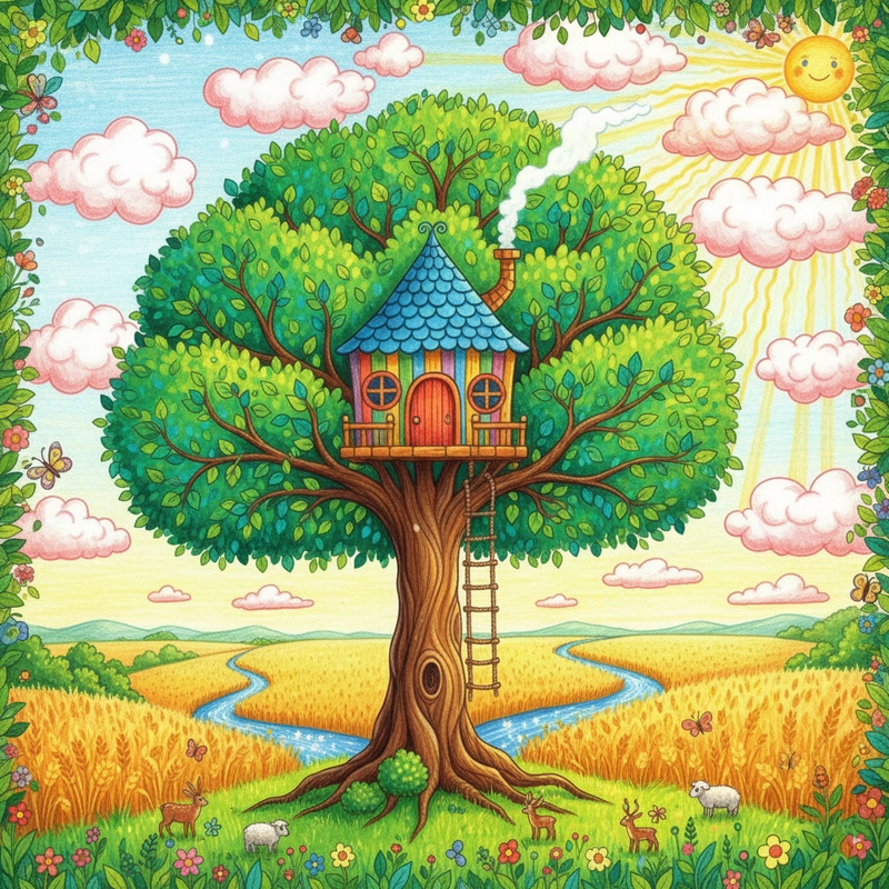 Vẽ tranh phong cảnh đồng quê nhẹ nhàng