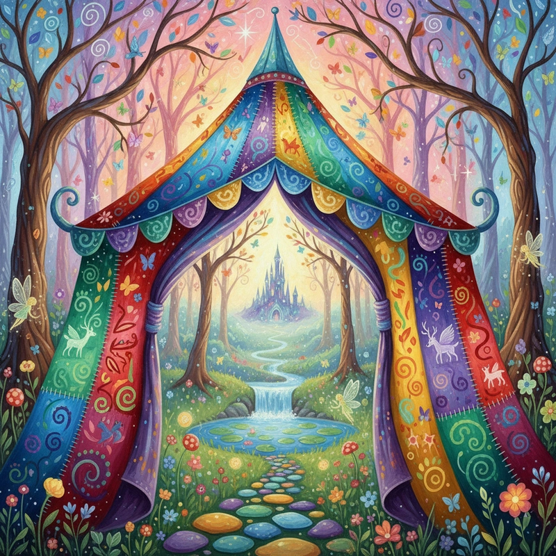 Vẽ tranh trang trí lều trại sáng tạo