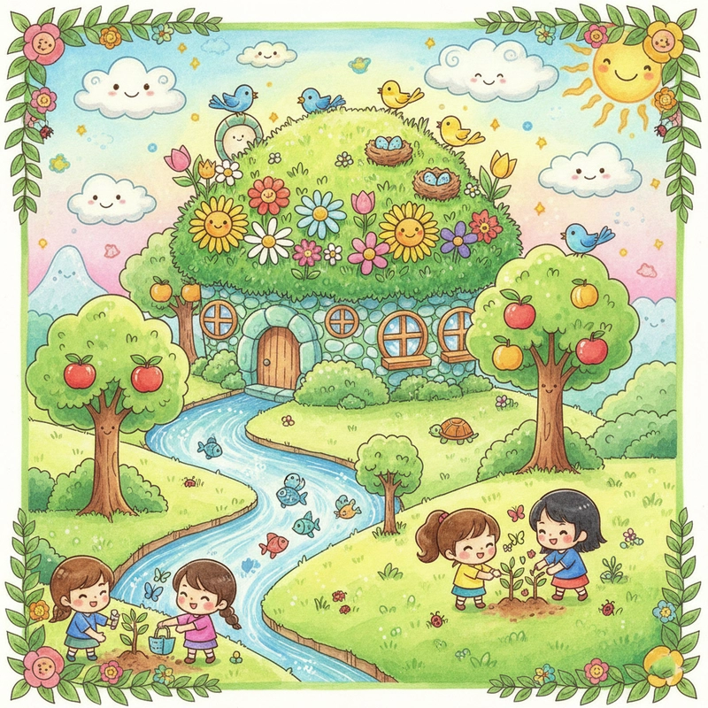 Vẽ tranh ý tưởng trẻ thơ lớp 2 dễ thương