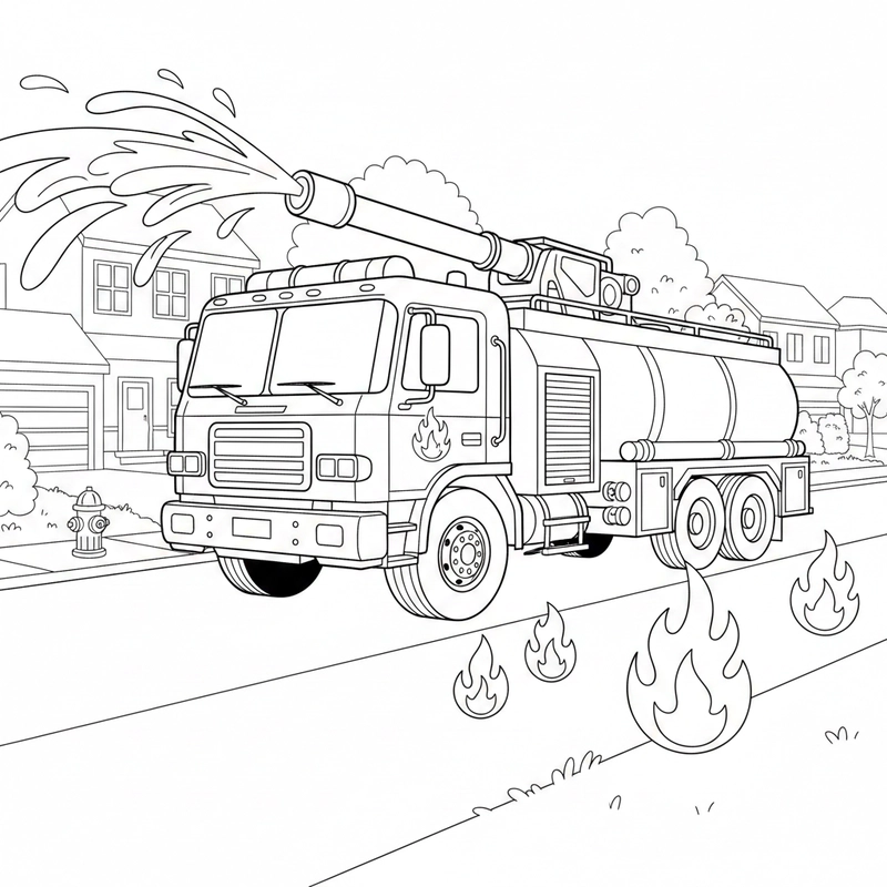 Xe bồn chở nước tô màu