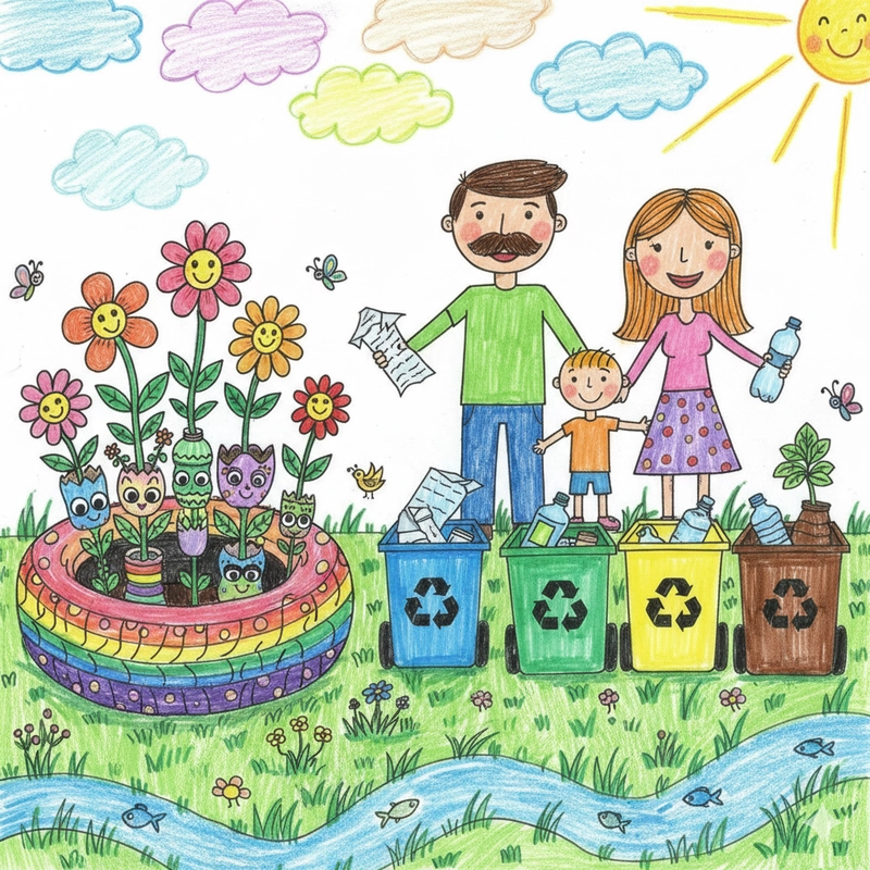 Ý tưởng tranh vẽ nhặt rác cho học sinh