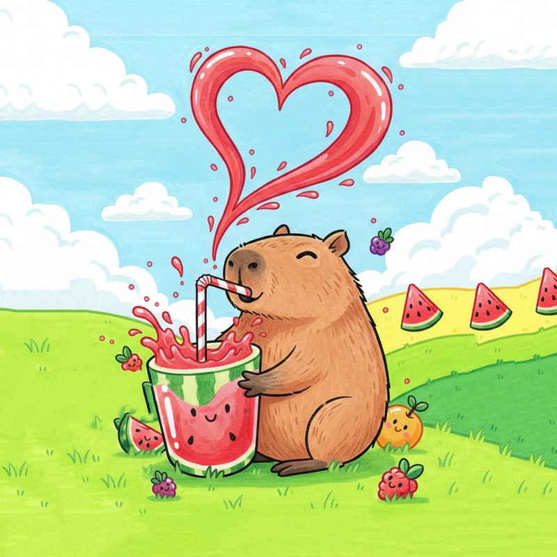 Ý tưởng vẽ Capybara dễ thương sáng tạo