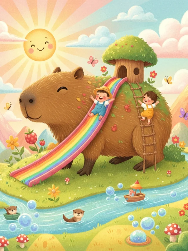 Hình Capybara cute cho bé học vẽ