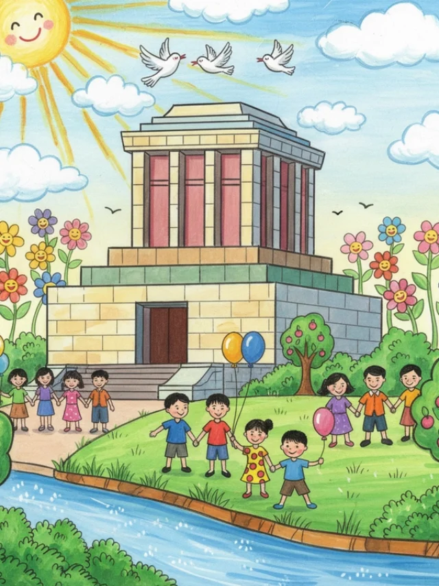 Hình Lăng Bác đơn giản dễ phác họa