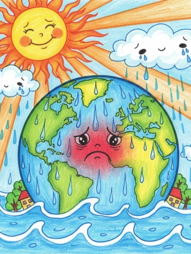 Hình vẽ biến đổi khí hậu nâng cao nhận thức