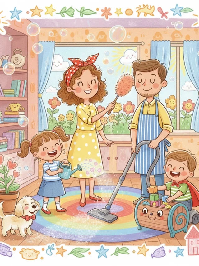 Tranh vẽ gia đình hạnh phúc vui vẻ