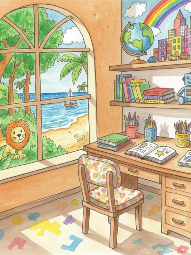 Tranh vẽ góc học tập thường dùng