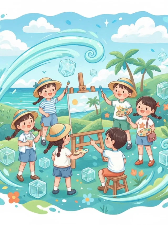 Tranh vẽ mùa hè lớp 5 sinh động