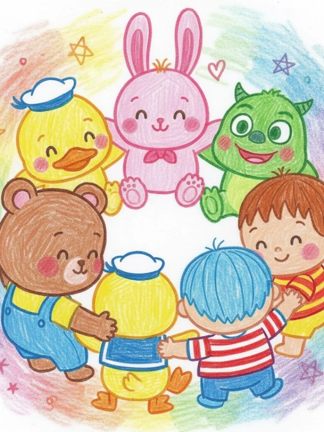 Tranh vẽ nhân vật hoạt hình dễ thương