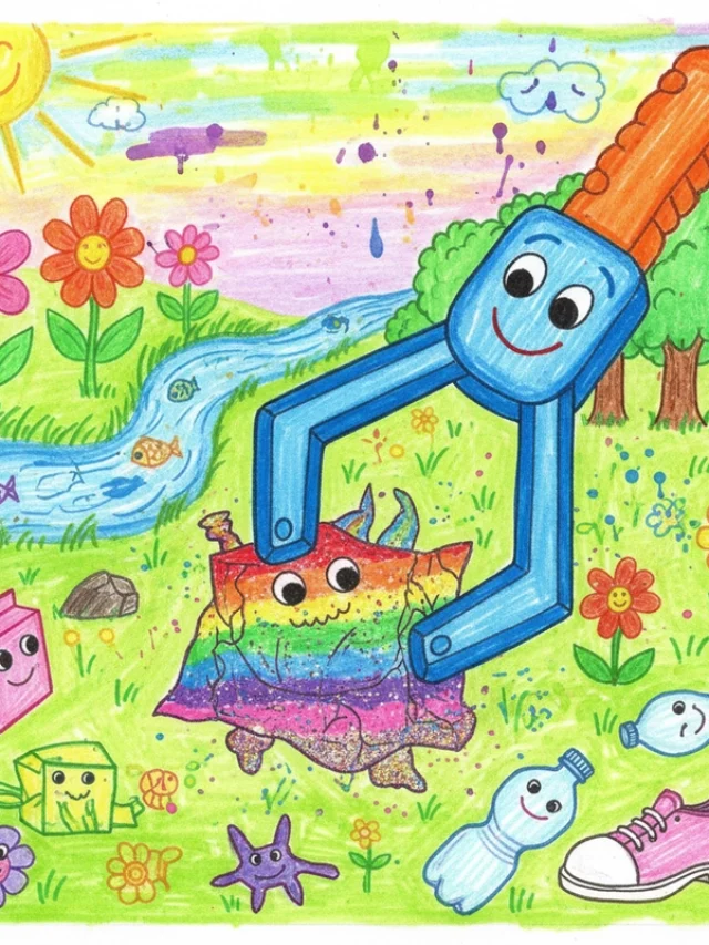 Vẽ tranh nhặt rác sáng tạo