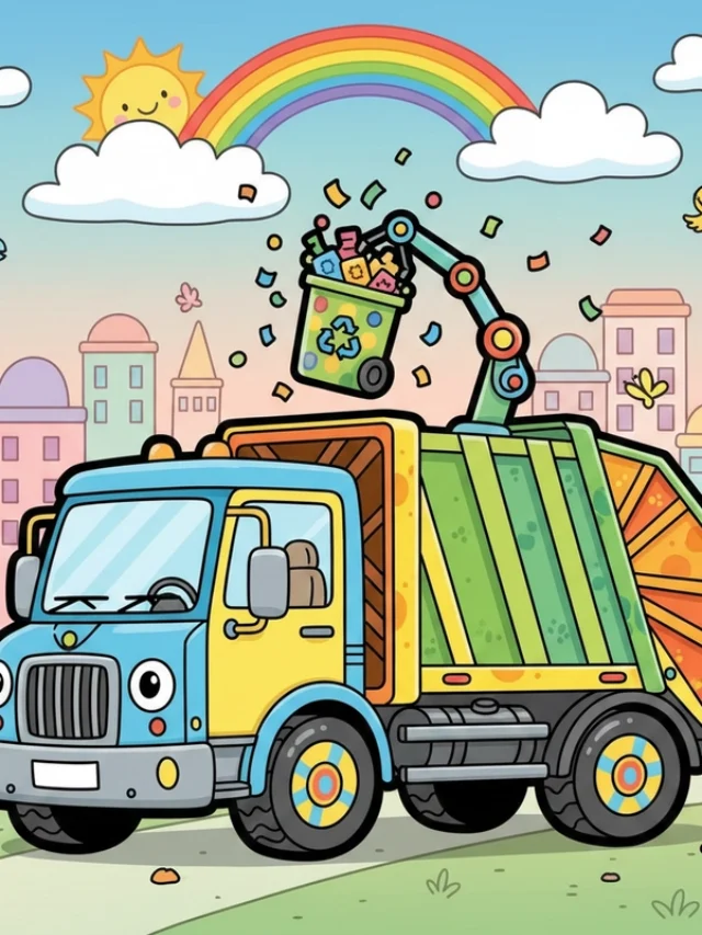 favicon tô màu xe chở rác