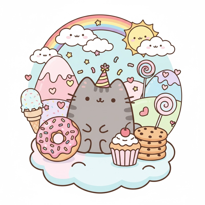 favicon tô màu mèo Pusheen