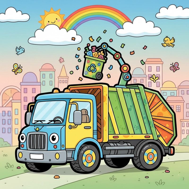 favicon tô màu xe chở rác