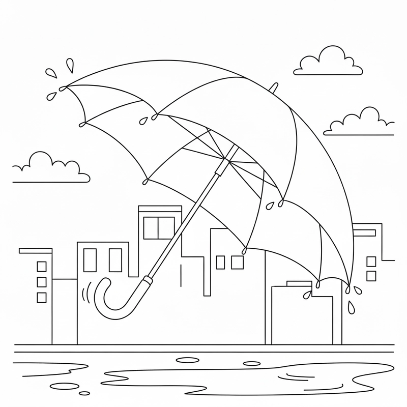 Ảnh chiếc ô nét rõ cho bé tập tô