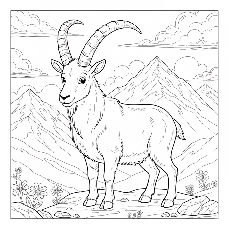Ảnh con dê tô màu nhẹ nhàng