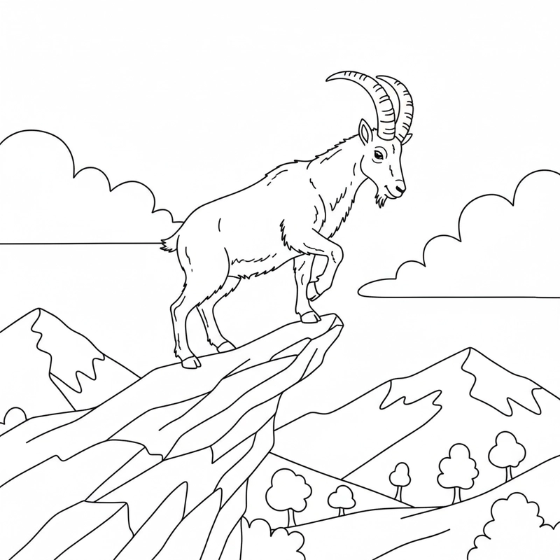 Ảnh con dê tô màu quen thuộc với bé