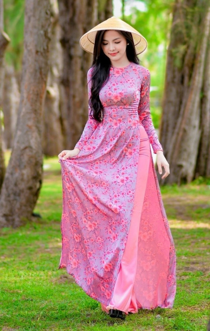 Ảnh gái xinh mặc áo dài che mặt tinh tế