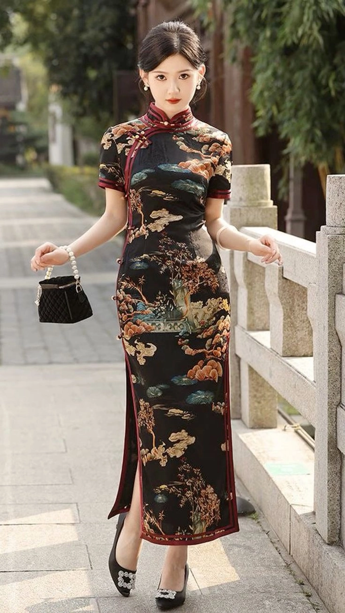 Ảnh gái xinh sườn xám thần thái dịu dàng