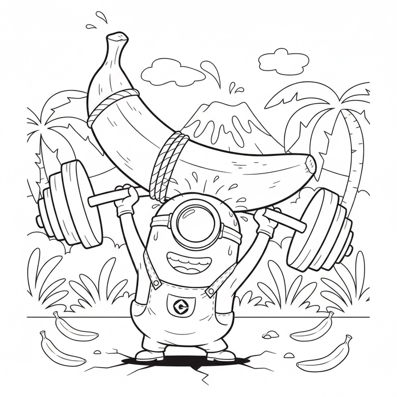 Ảnh tô màu Minion giúp bé làm quen màu sắc