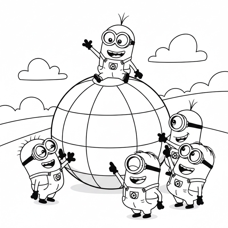 Ảnh tô màu Minion hài hước dễ in ấn