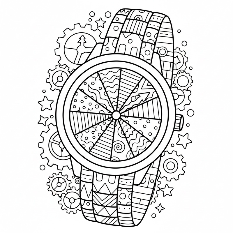 Bản in đồng hồ đeo tay cho bé sáng tạo màu