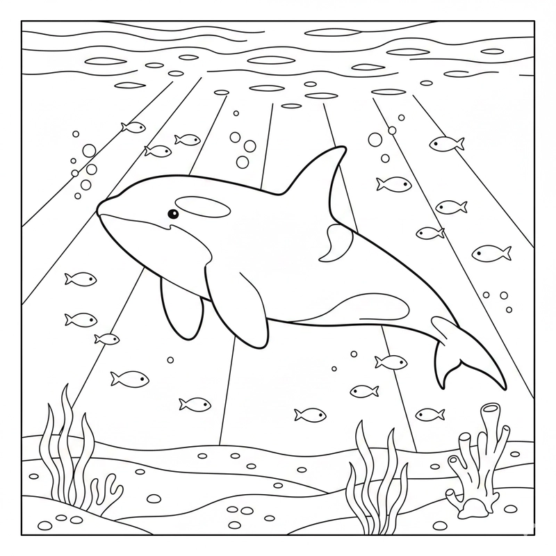 Bản in tô màu cá voi sát thủ chất lượng