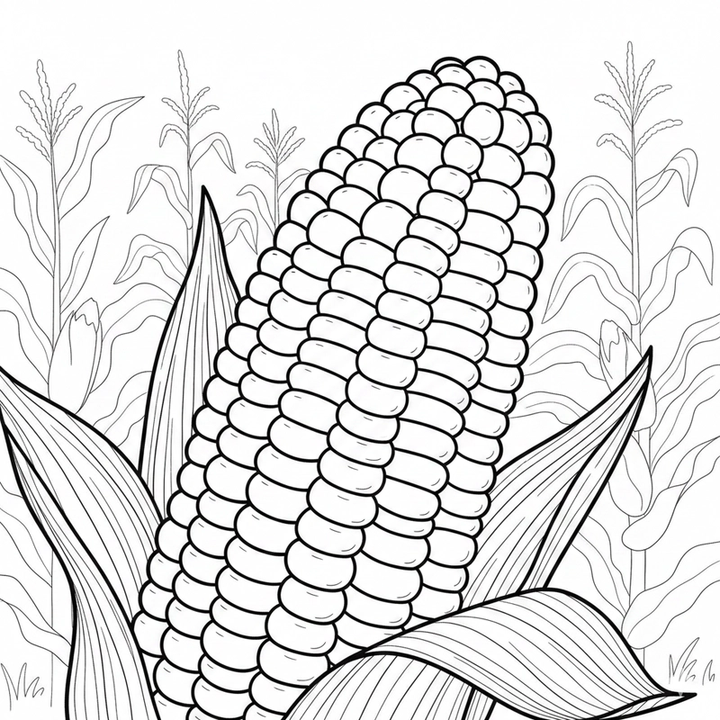 Bắp ngô đơn giản cho bé tô màu mỗi ngày