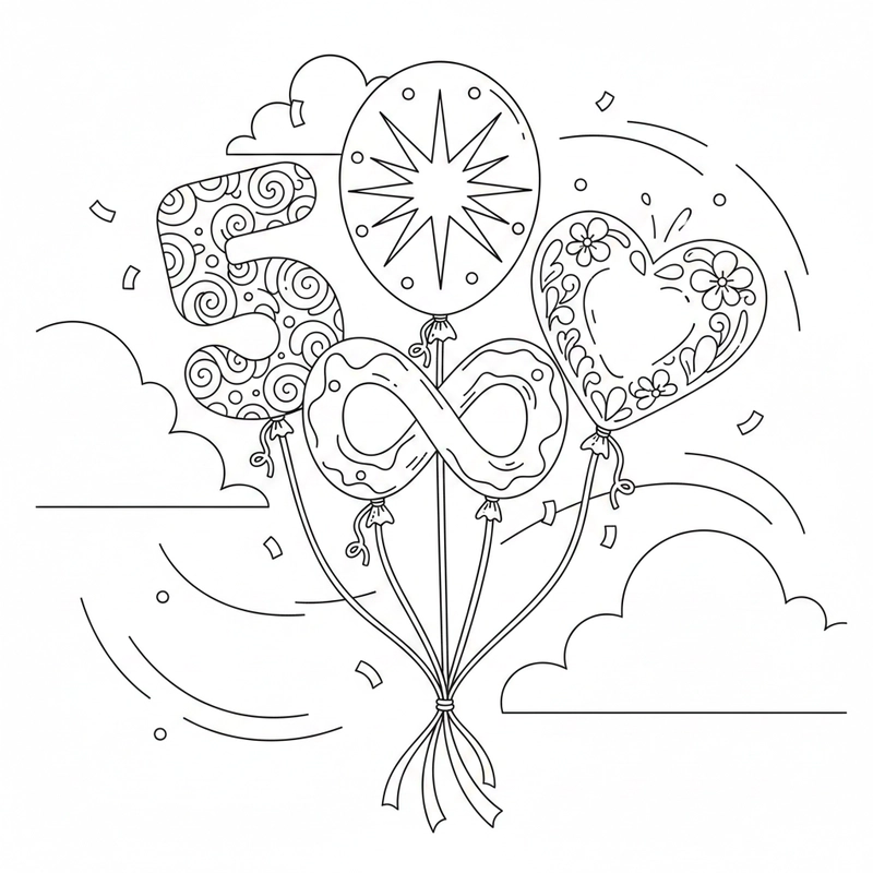 Bộ bóng bay 5 quả cho bé tô màu sáng tạo