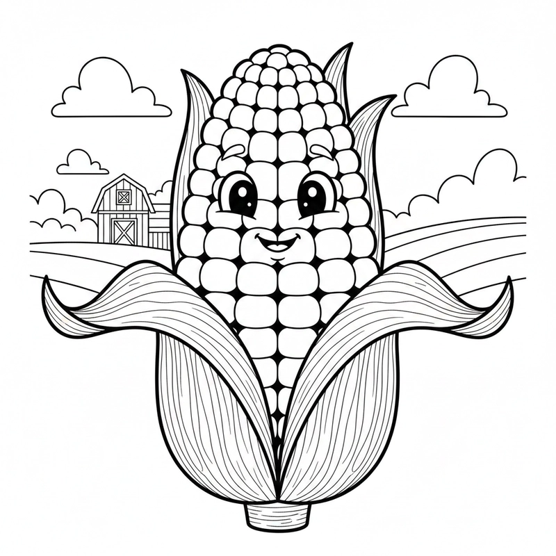 Bộ hình tô màu bắp ngô cho bé yêu màu sắc